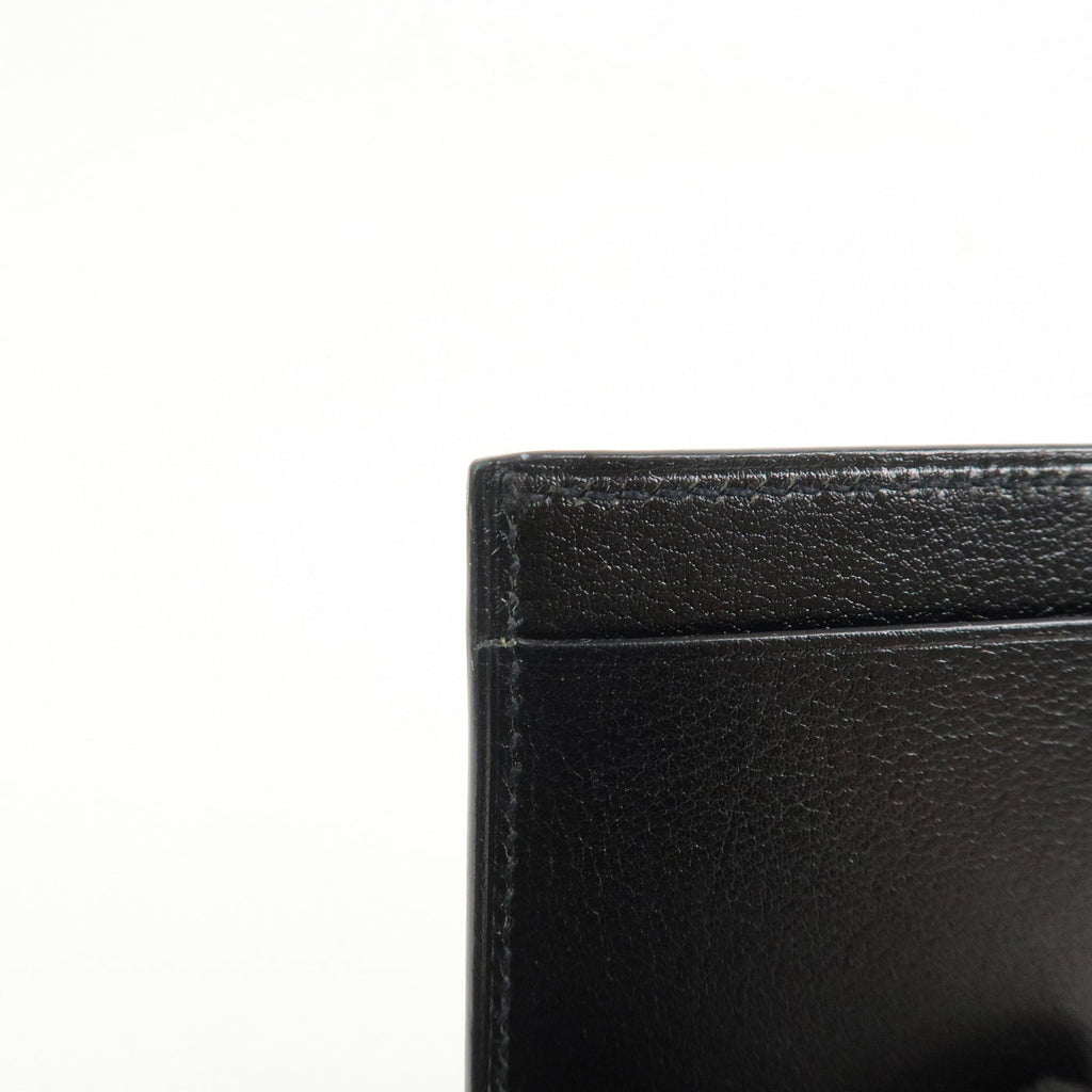 6682 - Hermes Evercalf Leather Chouchou Serie Button I Stamped Pass Case Black