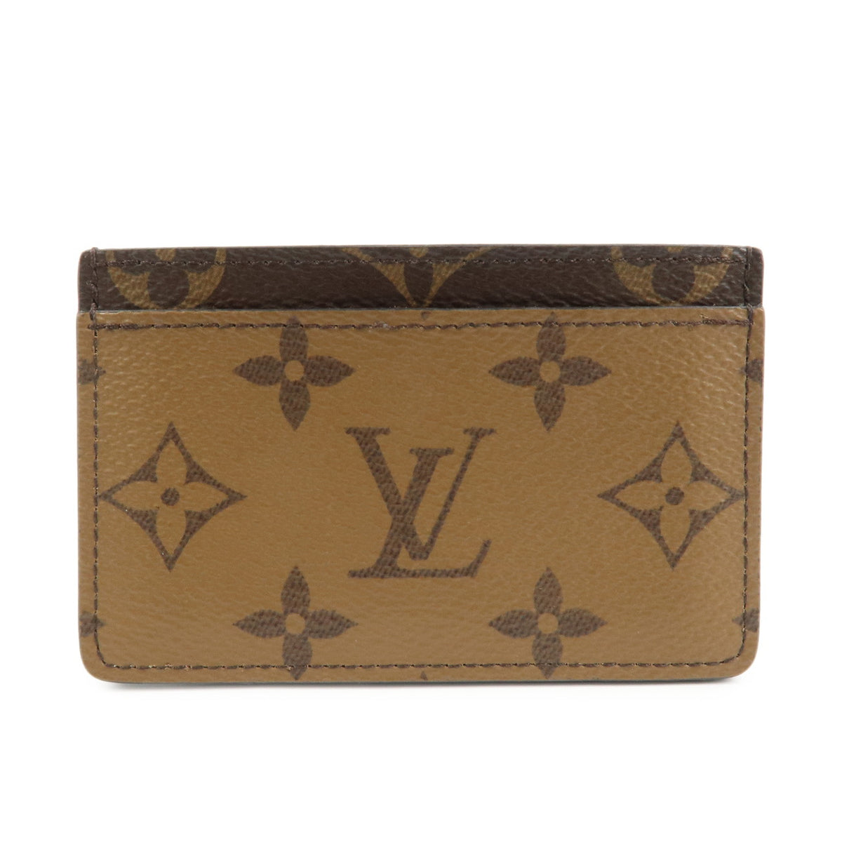 7090 - Louis Vuitton Monogram Reverse Porte Cartes Simple Card Case M69161  Brown