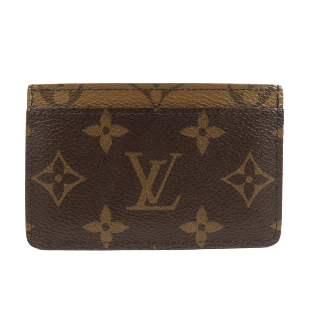 7090 - Louis Vuitton Monogram Reverse Porte Cartes Simple Card Case M69161  Brown