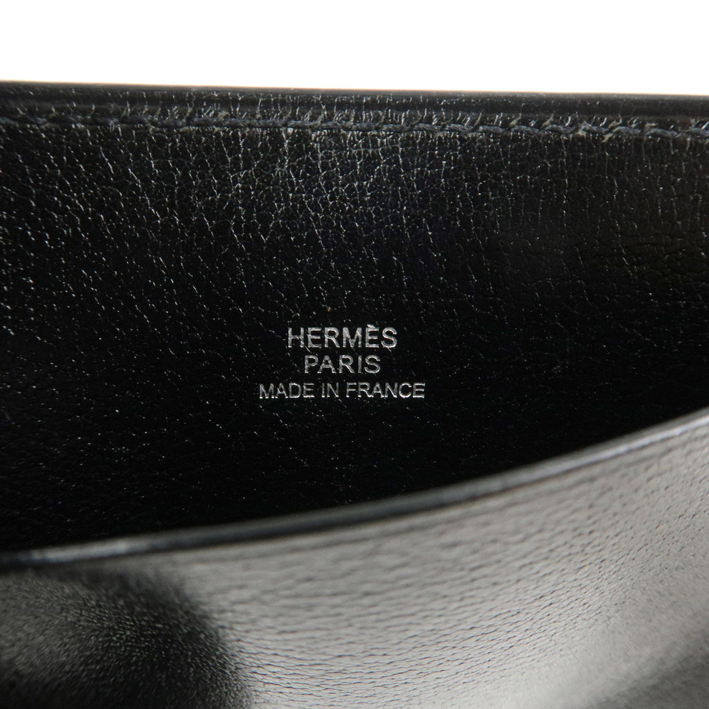 6682 - Hermes Evercalf Leather Chouchou Serie Button I Stamped Pass Case Black