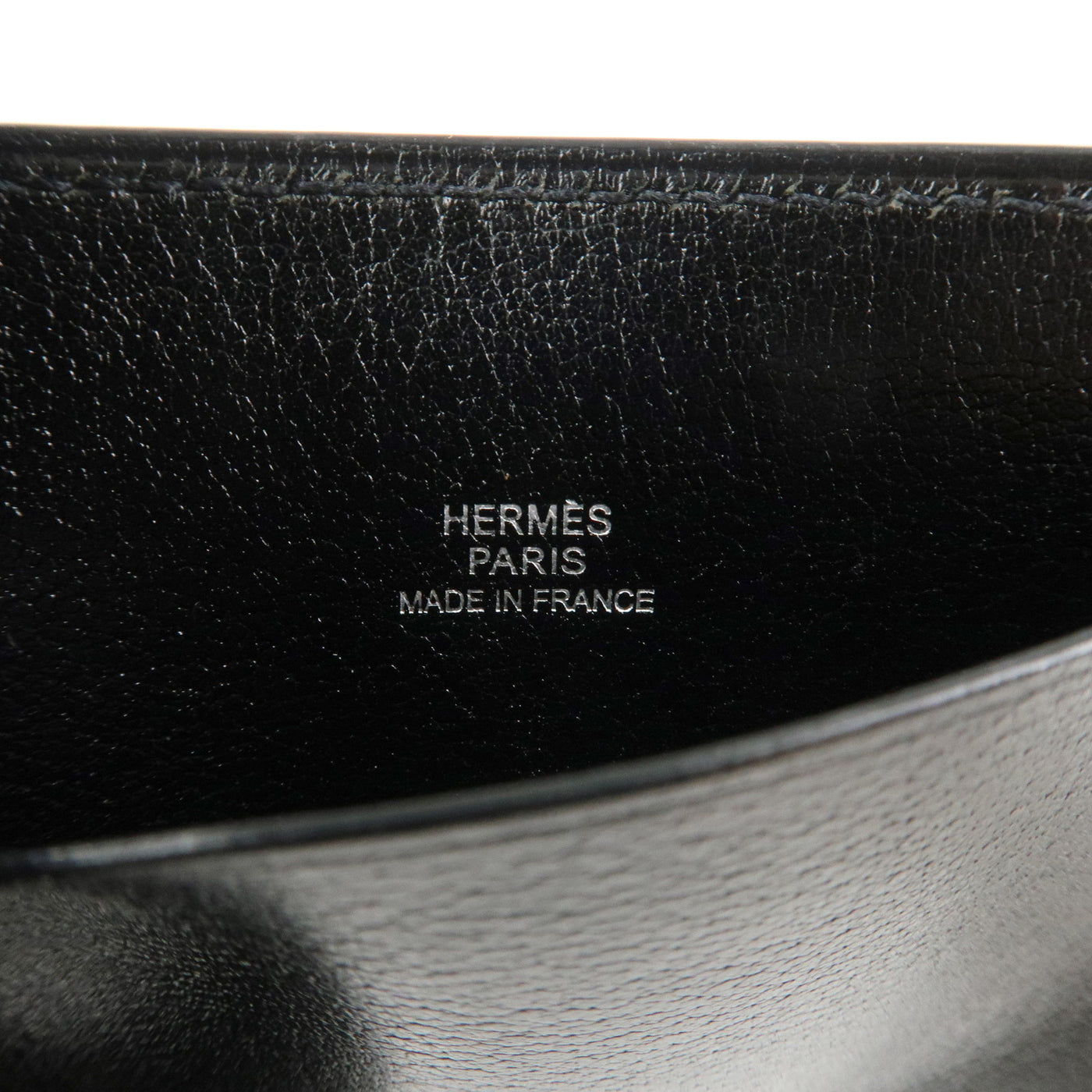6682 - Hermes Evercalf Leather Chouchou Serie Button I Stamped Pass Case Black