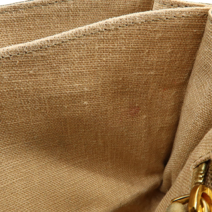 Fendi Claudia Pequin Canvas Leather Shoulder Bag Brown