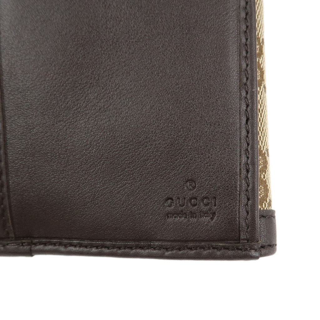 6684 - Gucci Interlocking G Canvas Leather Double Flap Long Wallet