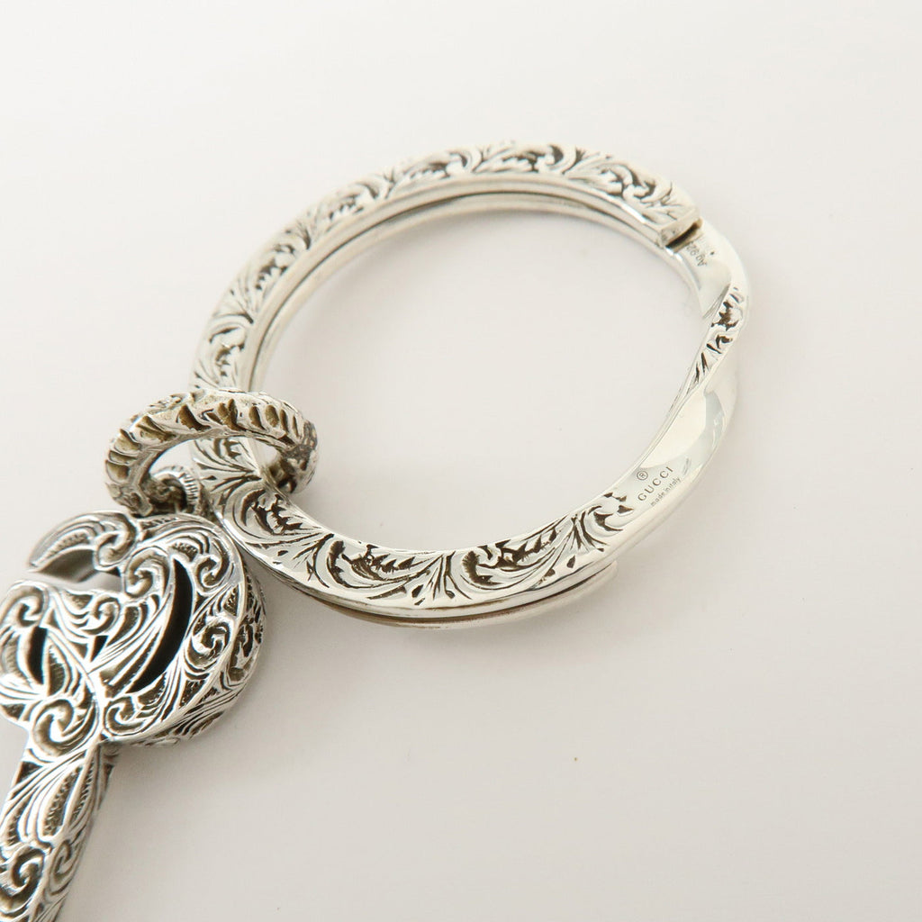 6691 - Gucci Double G Key Motif Bag Charm Key Holder Sv925 Silver