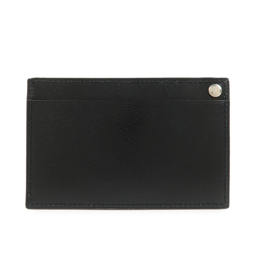 6682 - Hermes Evercalf Leather Chouchou Serie Button I Stamped Pass Case Black