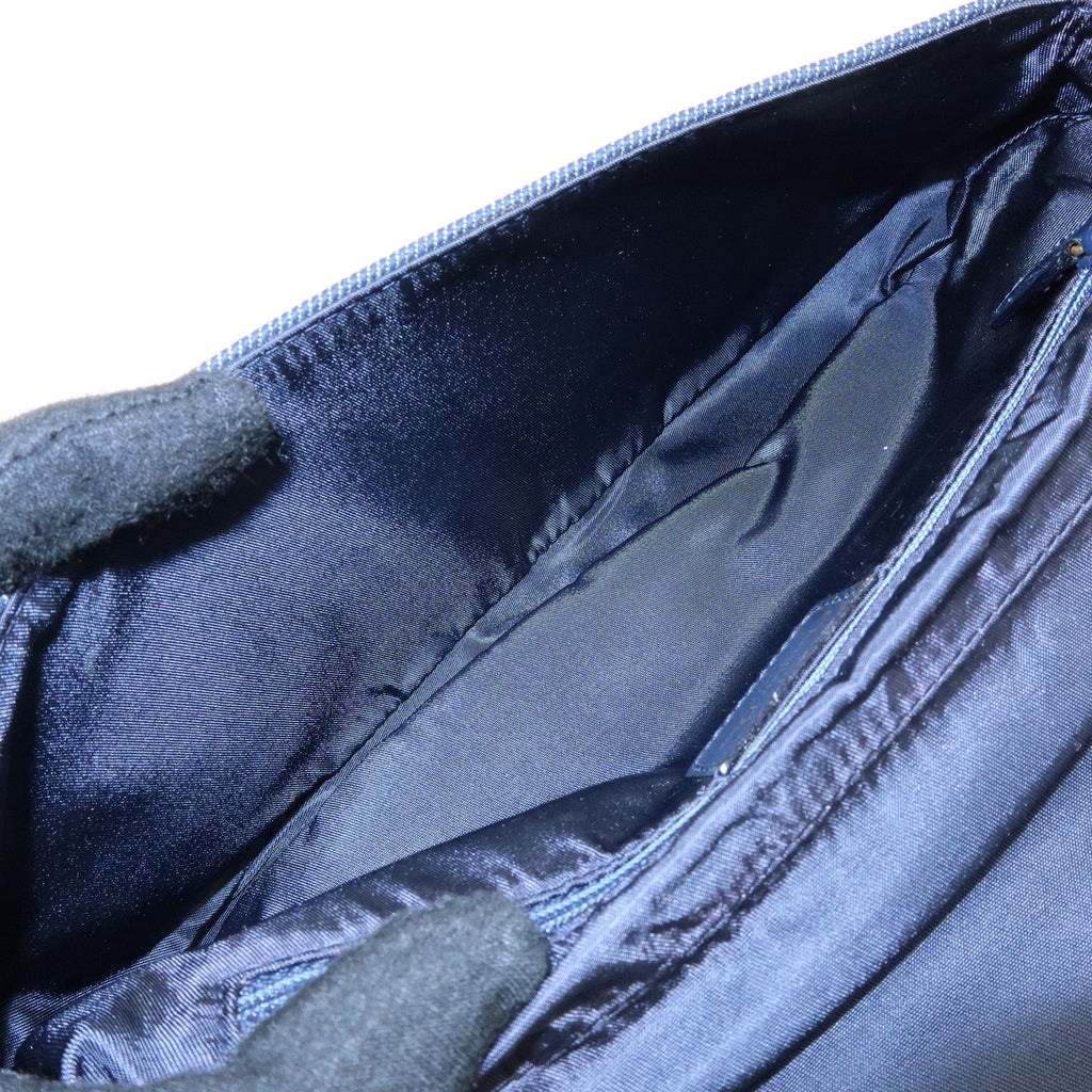 6157 - Christian Dior Maris Pearl Denim Patent Leather Shoulder Handbag