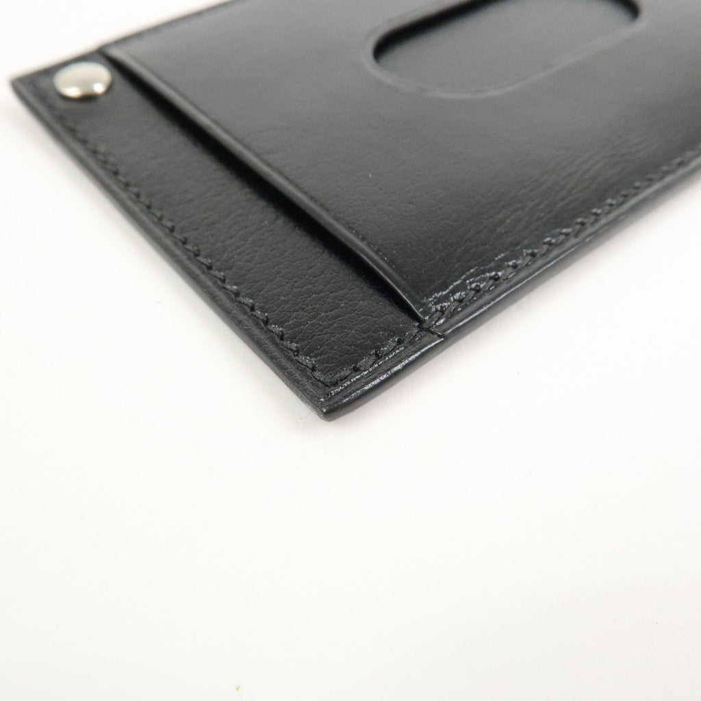 6682 - Hermes Evercalf Leather Chouchou Serie Button I Stamped Pass Case Black