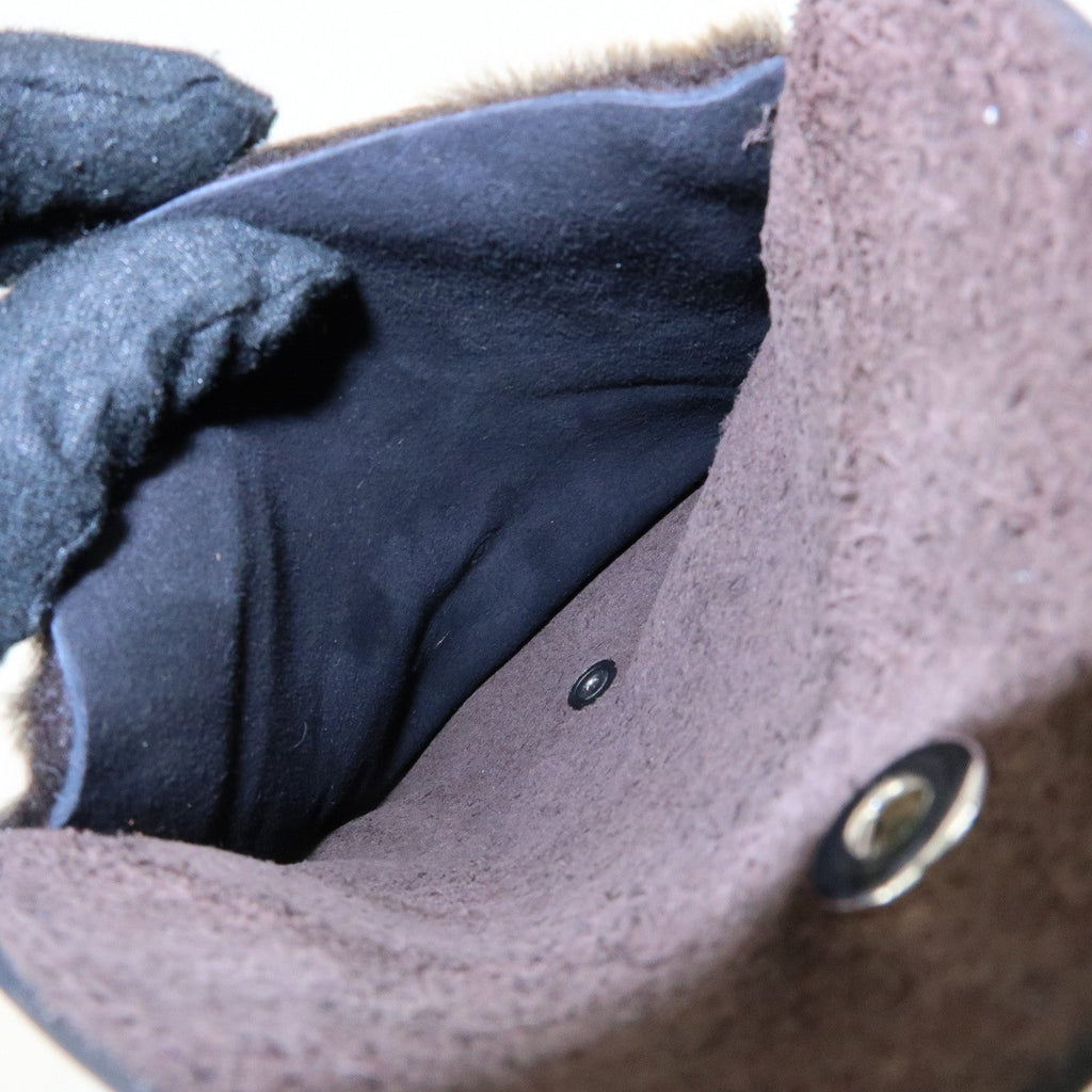 6170 - Hermes Leather & Fur Shoe Polishing Glove Buffing Mitt