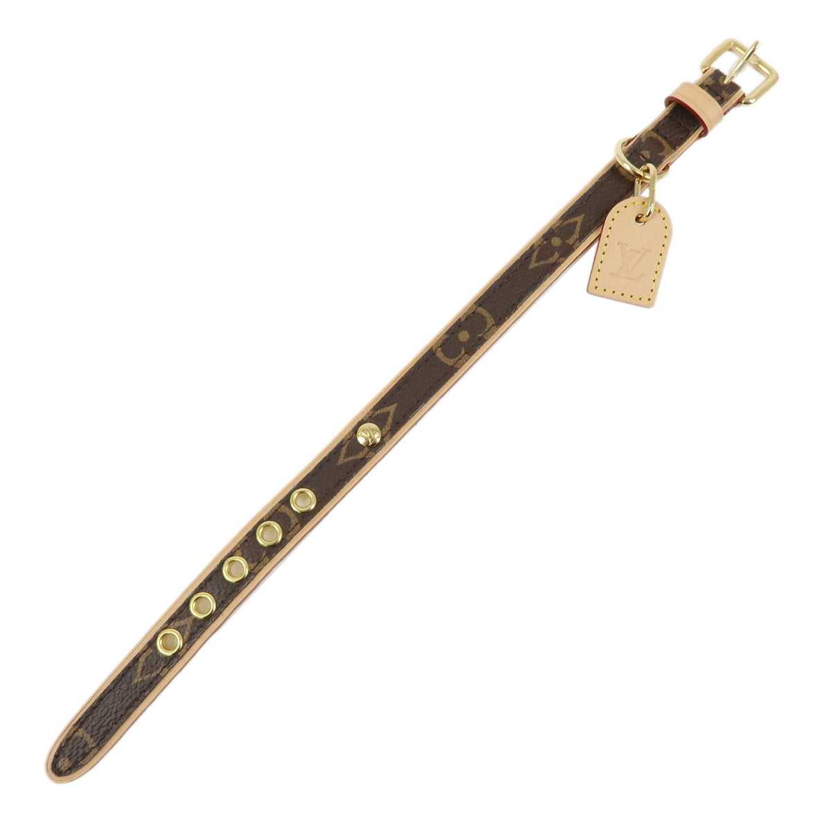 6838 - Louis Vuitton Monogram Canvas Leather Dog Collar Brown