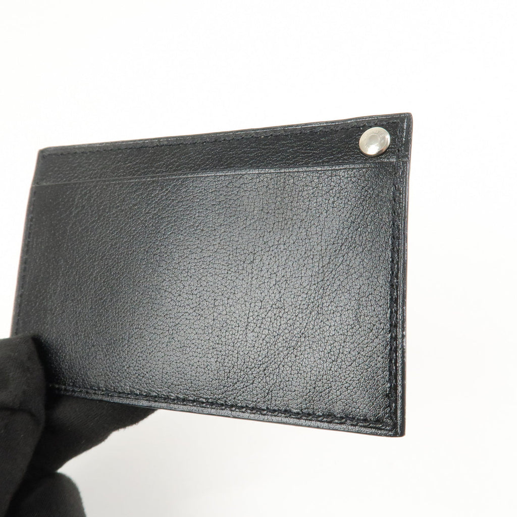 6682 - Hermes Evercalf Leather Chouchou Serie Button I Stamped Pass Case Black