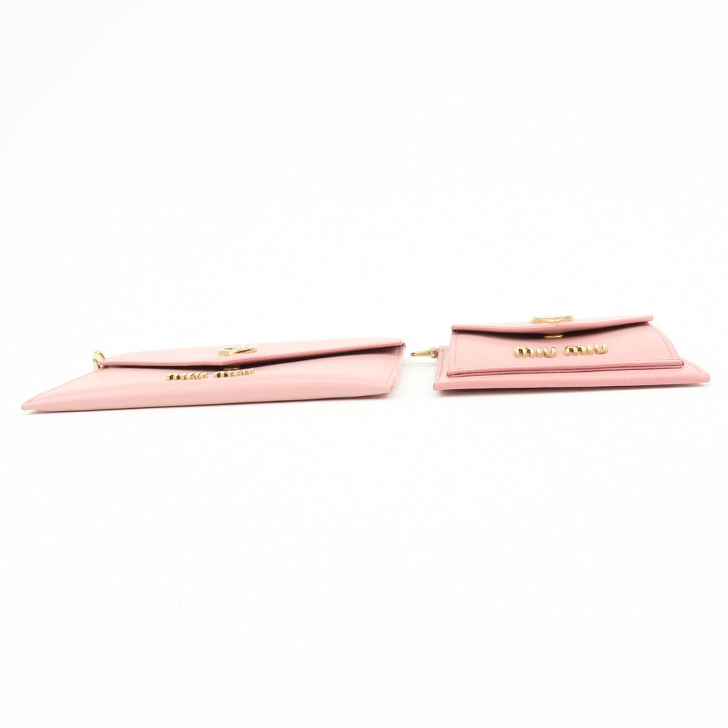 6836 - Miu Miu Madras Love Envelope Pouch Wristlet Pink Crystal Heart
