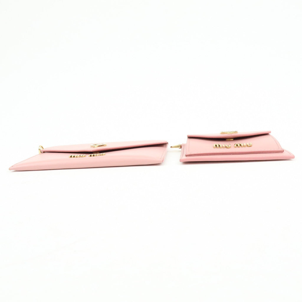 6836 - Miu Miu Madras Love Envelope Pouch Wristlet Pink Crystal Heart