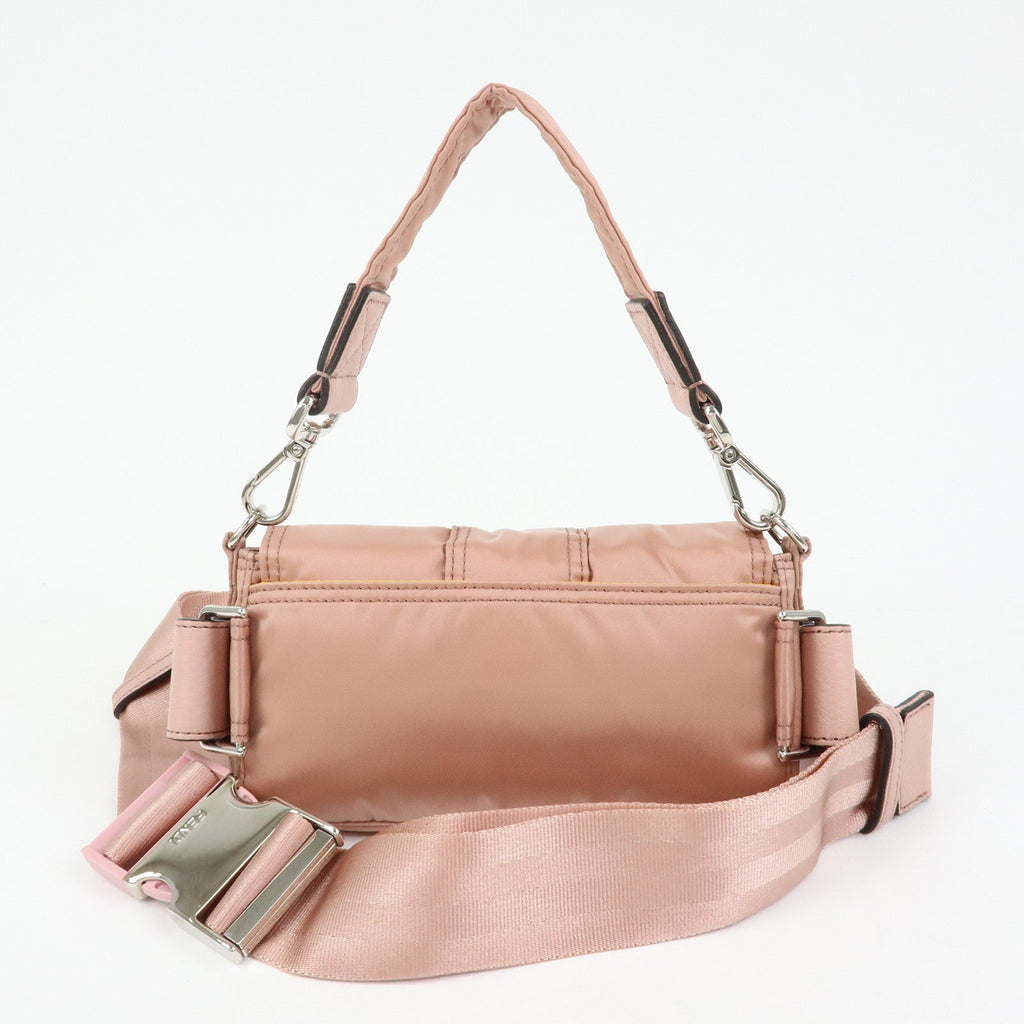 7409 - Fendi Baguette Mini Nylon Leather 2WAY Bag x PORTER Pink 7AS138 Pink