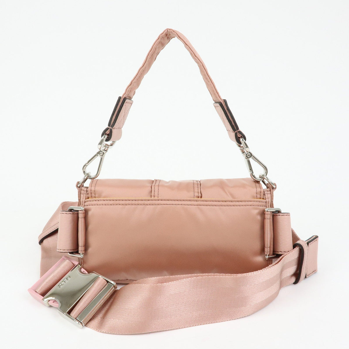 7409 - Fendi Baguette Mini Nylon Leather 2WAY Bag x PORTER Pink 7AS138 Pink