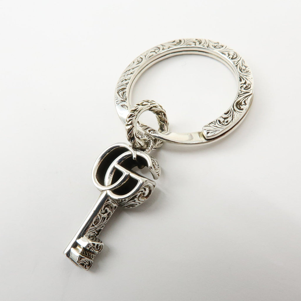 6691 - Gucci Double G Key Motif Bag Charm Key Holder Sv925 Silver