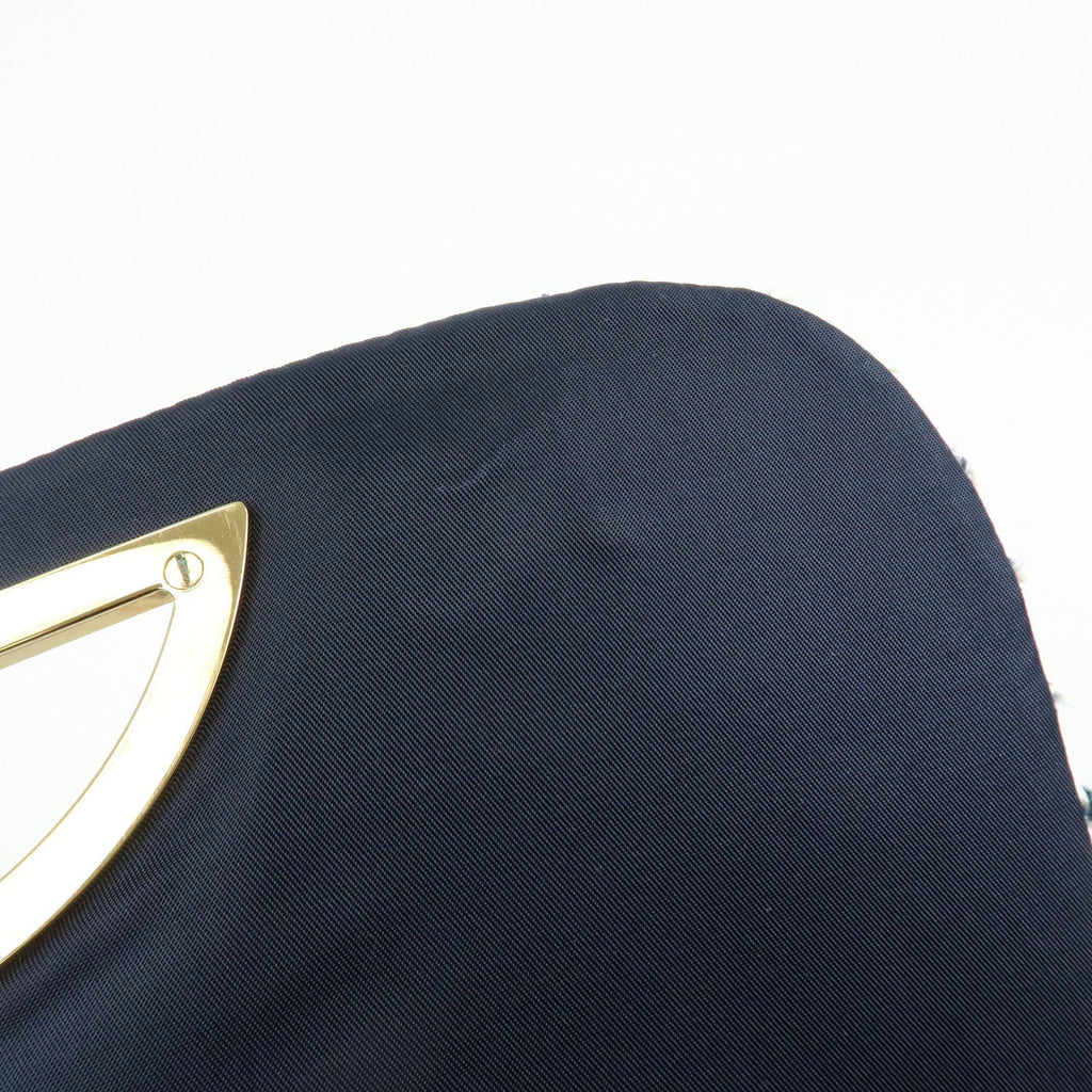 6157 - Christian Dior Maris Pearl Denim Patent Leather Shoulder Handbag