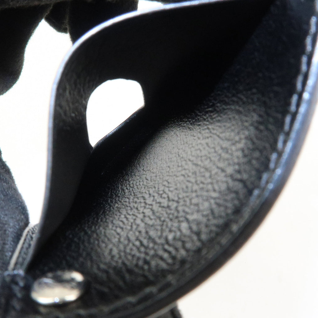 6682 - Hermes Evercalf Leather Chouchou Serie Button I Stamped Pass Case Black