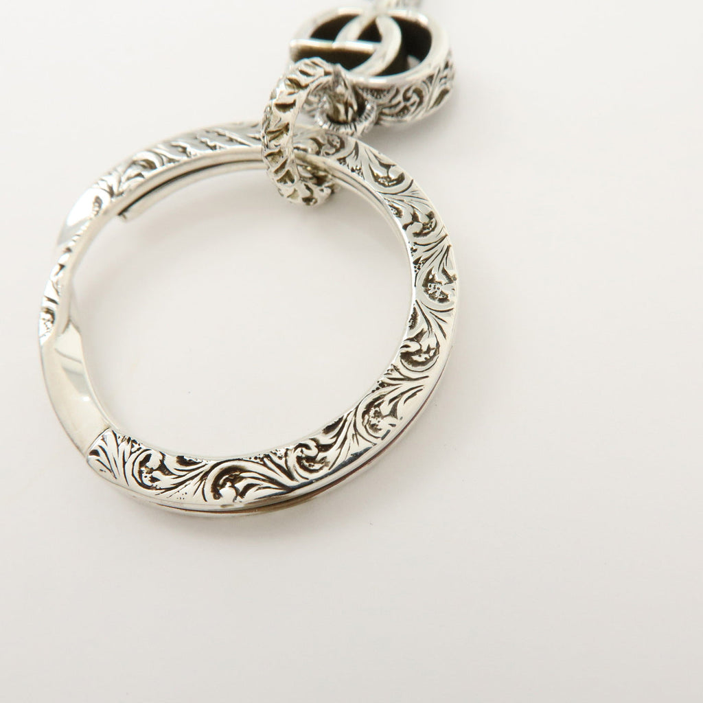 6691 - Gucci Double G Key Motif Bag Charm Key Holder Sv925 Silver