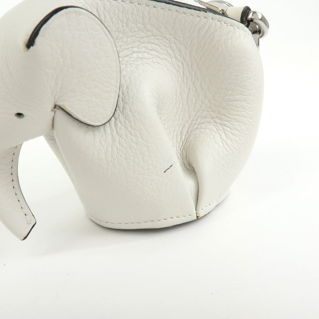 6690 - Loewe Calf Leather Elephant Coin Purse White