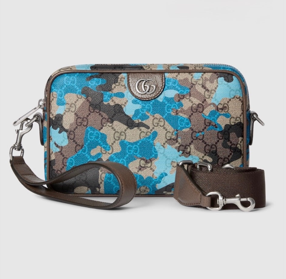 7003 - Gucci GG Camo Camera Bag Blue - NWT