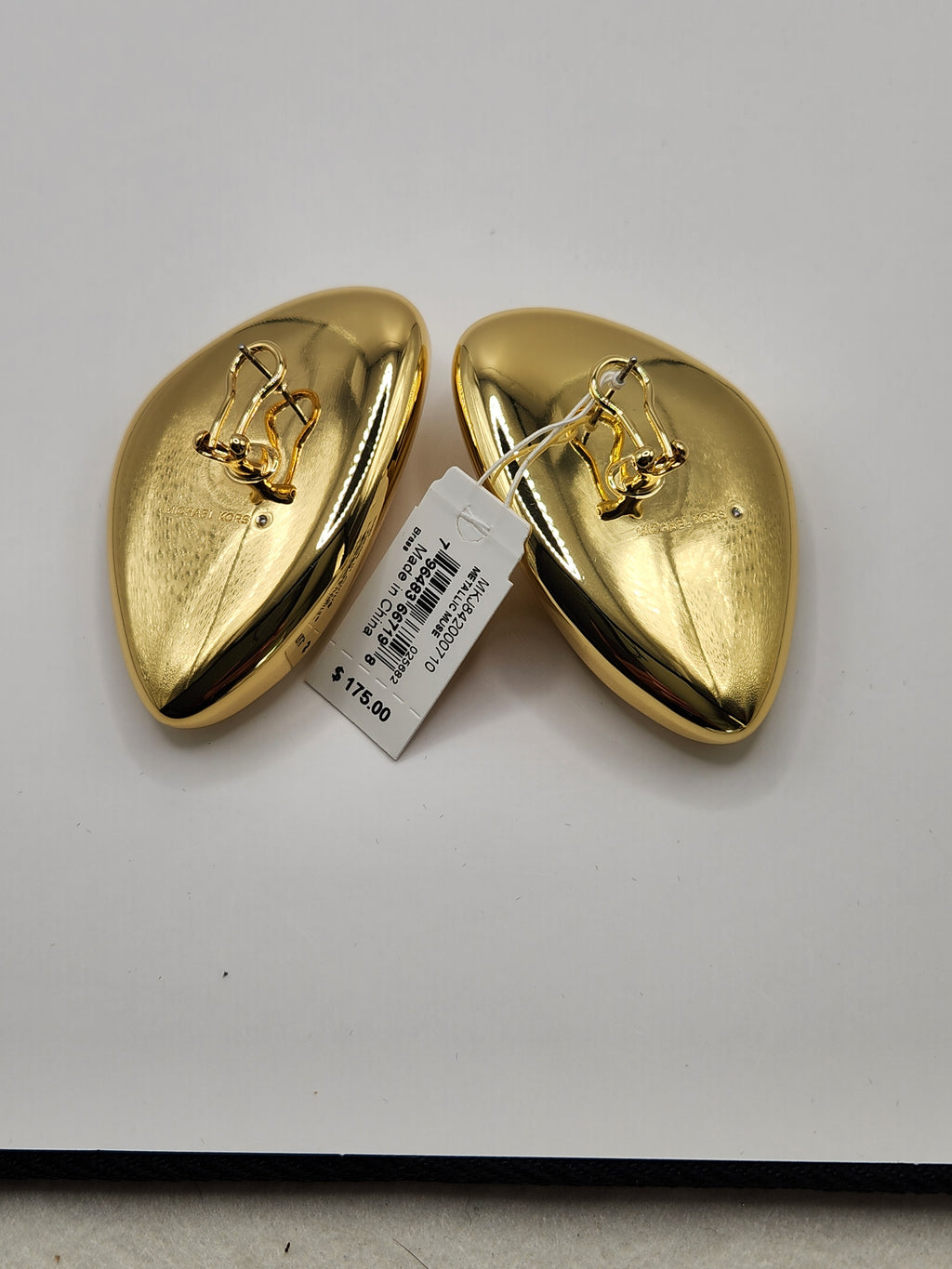 Michael Kors Metallic Muse Brass Pebble Statement Earrings - NWT