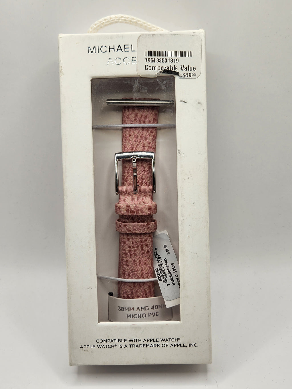 Michael Kors MK Logo Pink Apple Watch Band 38-40mm