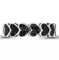 CURATED by Kira eternity ring featuring black spinel pave hearts set in rhodium plated sterling silver