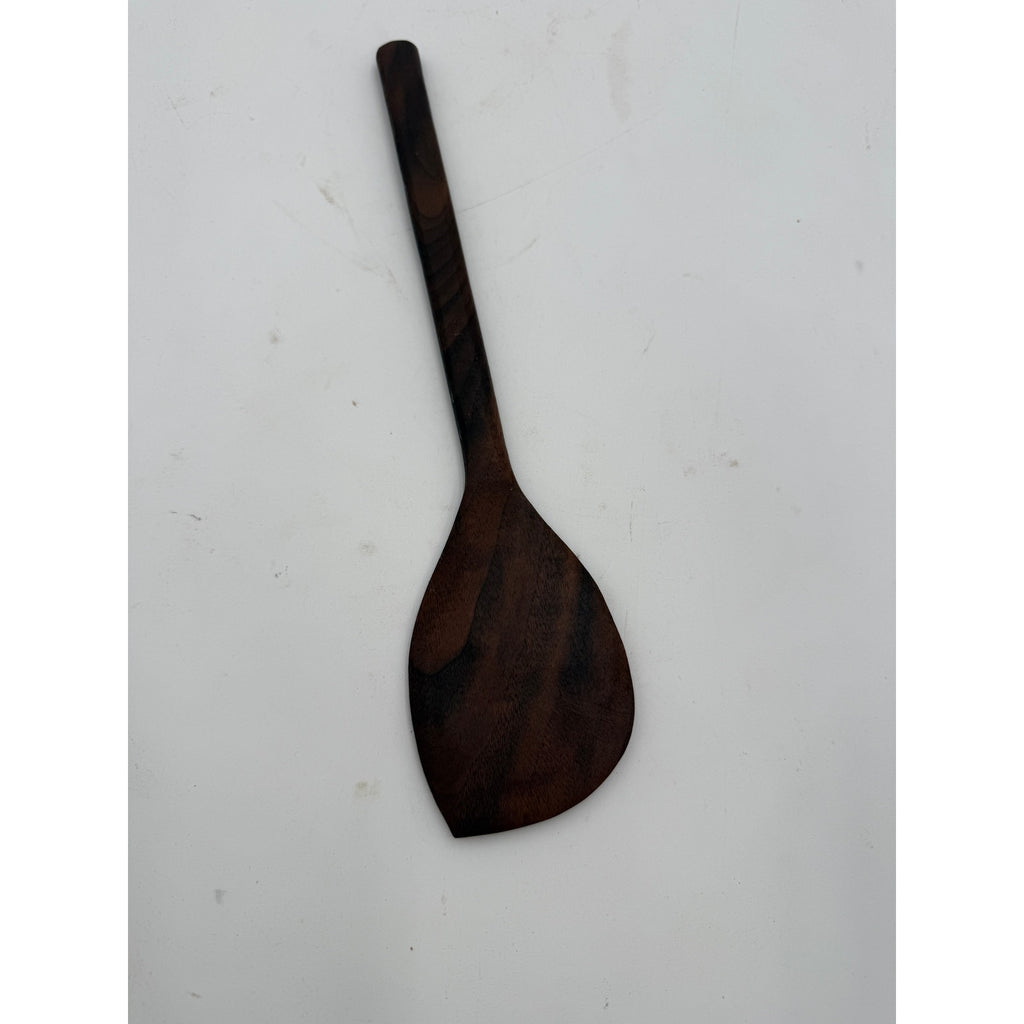 Handcrafted Walnut Mixing Spoon 12.5 Inch, food safe finish, ergonomic handle, non scratch for cookware, handmade USA