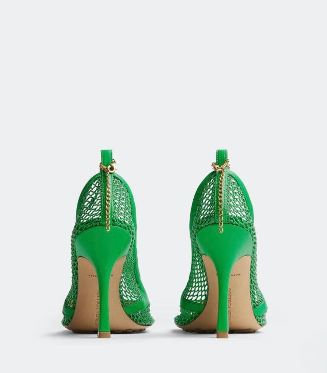 6865 - Bottega Veneta Mesh Square-Toe Pumps - Size 41 - NIB