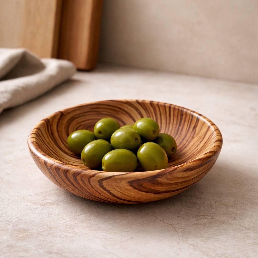 Hand Turned Tiger Wood Decorative Bowl, 6 x 1.5 in, small catchall, natural striped grain, handmade gift