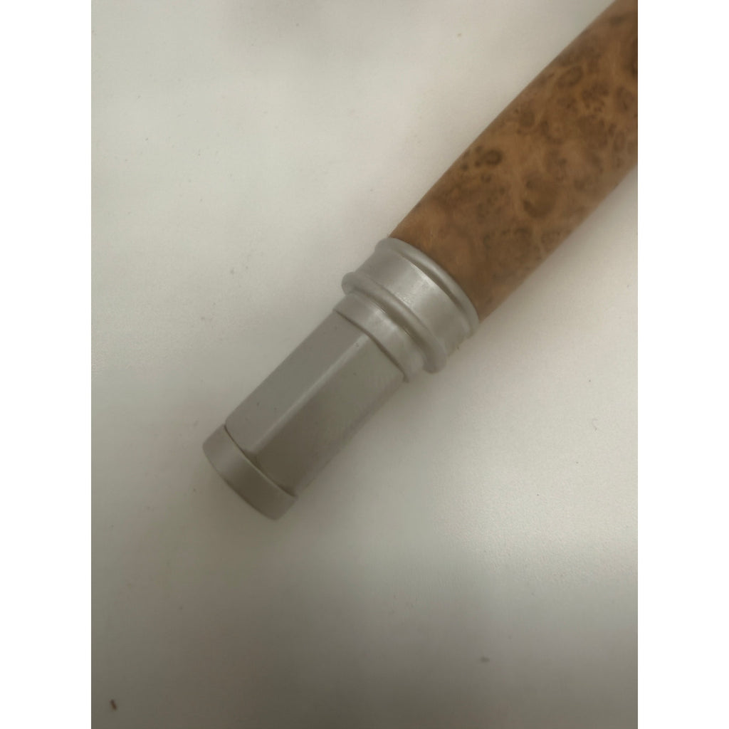 Vertex Fountain Pen in Spalted Tamarind, Hand Turned Barrel, Ink Pump, Cartridge, SKU 1469