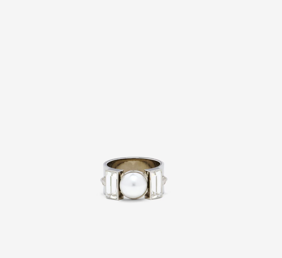 7388 - Alexander McQueen Skull & Pearl Ring - Size 19 - New
