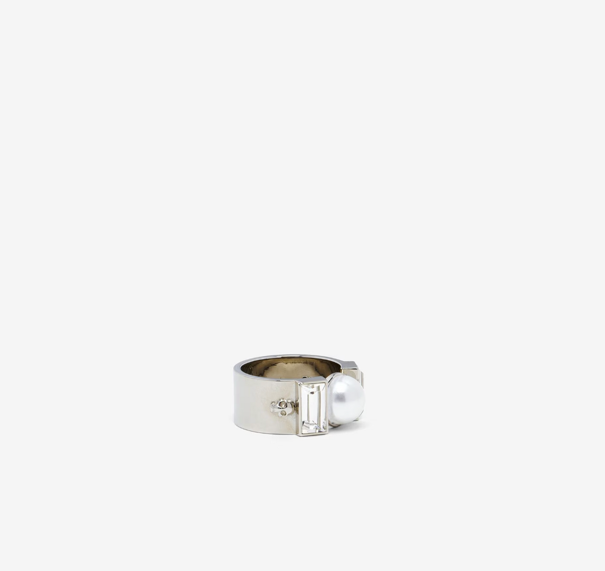 7388 - Alexander McQueen Skull & Pearl Ring - Size 19 - New