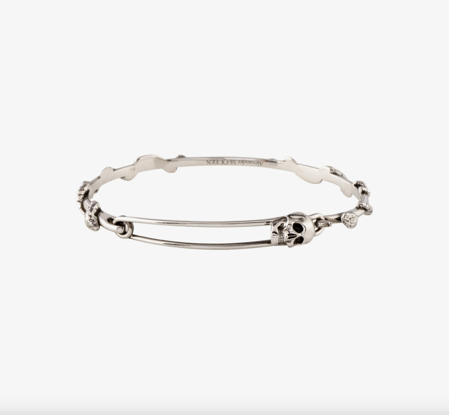 6904 - Alexander McQueen Skull Safety Pin Bangle Bracelet