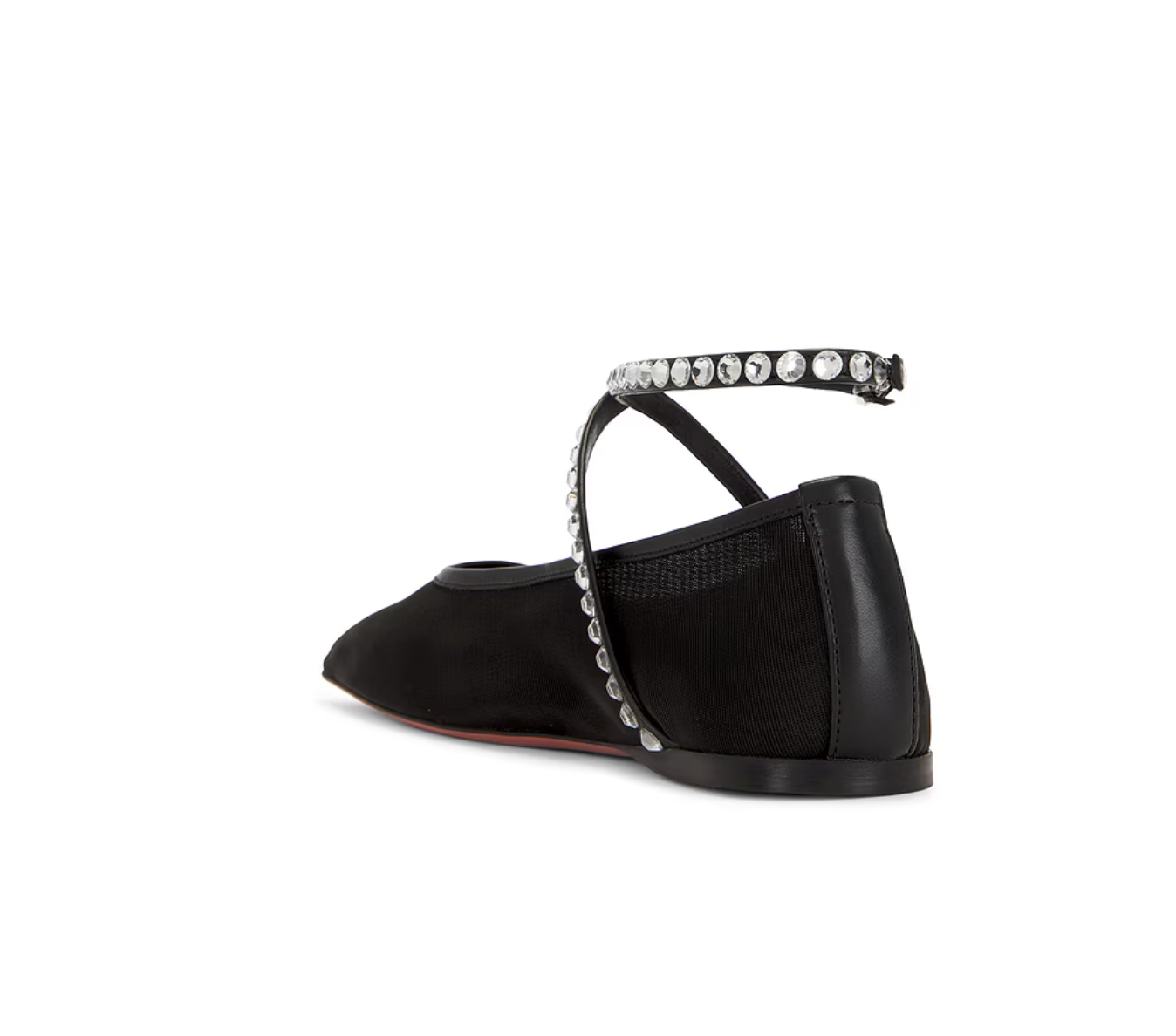 AMINA MUADDI Ane Mesh Crystal Flat in Black - Size 39 - NIB