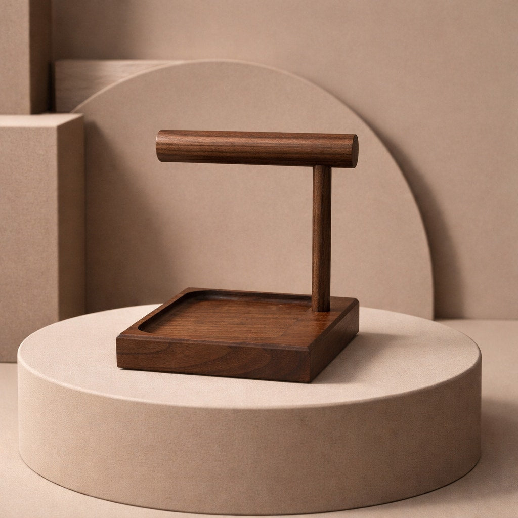 Walnut Men’s Valet Tray and Watch Stand, handmade wood organizer, nightstand catchall, bracelet holder, unique gift for him
