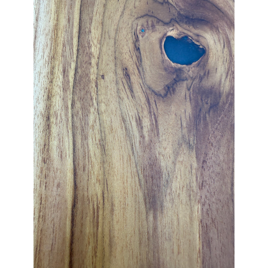 Handcrafted Teak Cheese and Charcuterie Board, 23.5 x 7 x 0.75 in, black epoxy detail, appetizer tray, kitchen gift