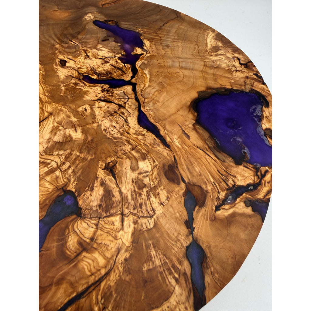 Olivewood Purple Epoxy Charcuterie Board, 15.5 x 2 Inch, Handcrafted, One of a Kind, SKU 1556