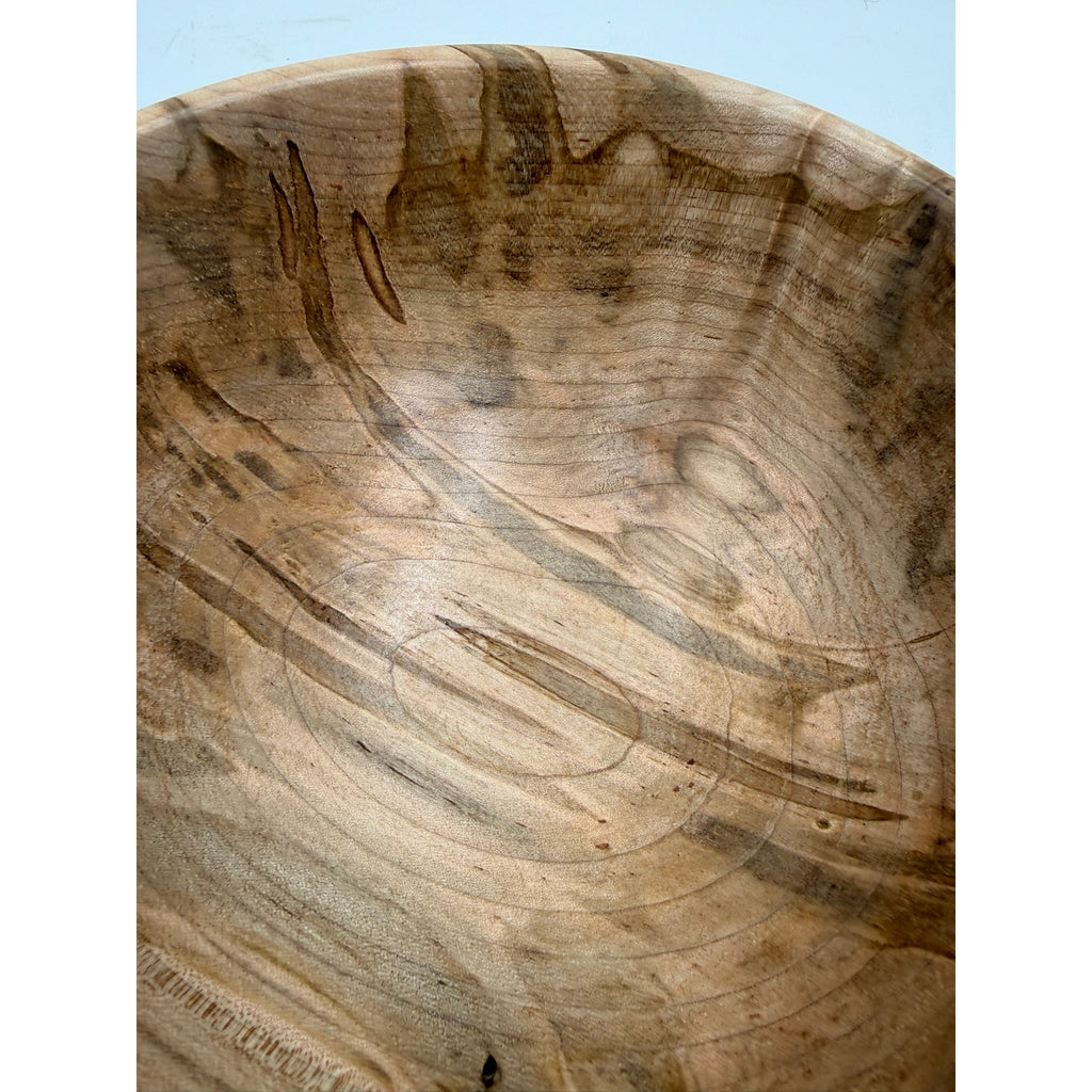Ambrosia Maple Hand Turned Wood Bowl, 8.75 x 3.5, food safe finish, functional salad or fruit serving, decorative centerpiece