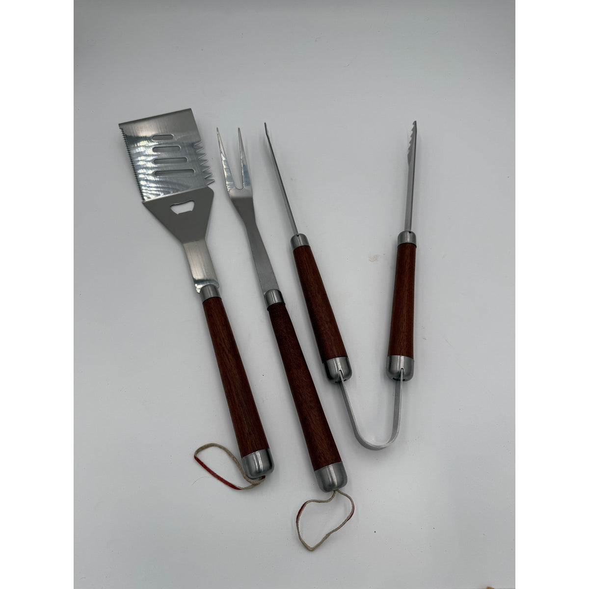 Handcrafted Mahogany BBQ Tools Set, 3 Piece, Carrying Case, Grill Utensils, SKU 1564