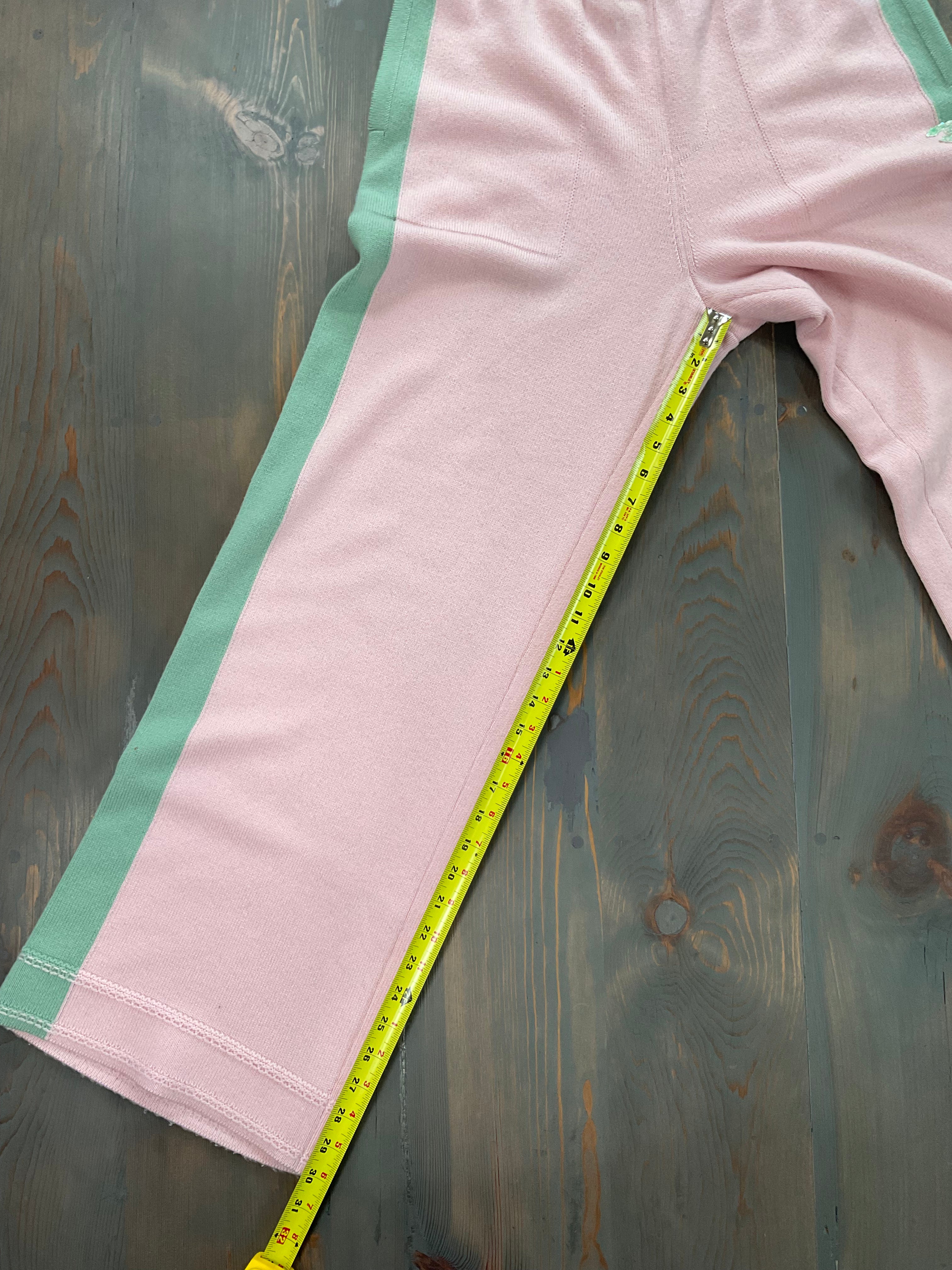 Chanel Cashmere Pants - Pink with Green Stripe