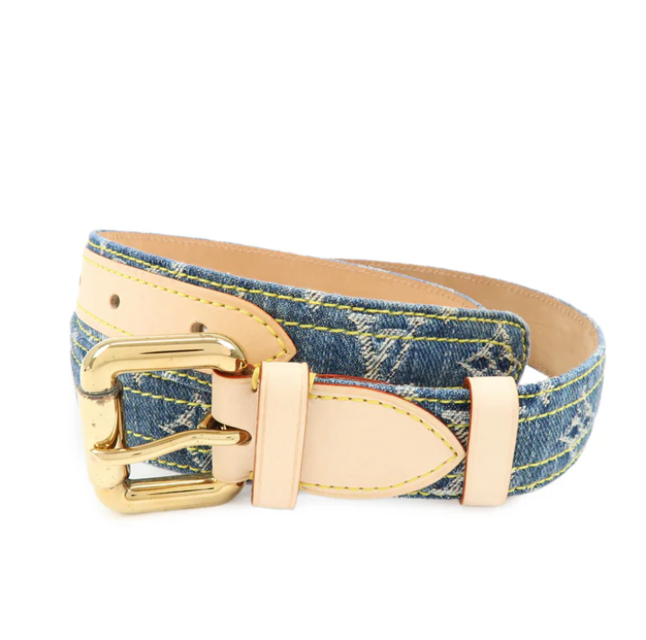 6824 - Louis Vuitton Monogram Denim Ceinture Belt - Size 90/36
