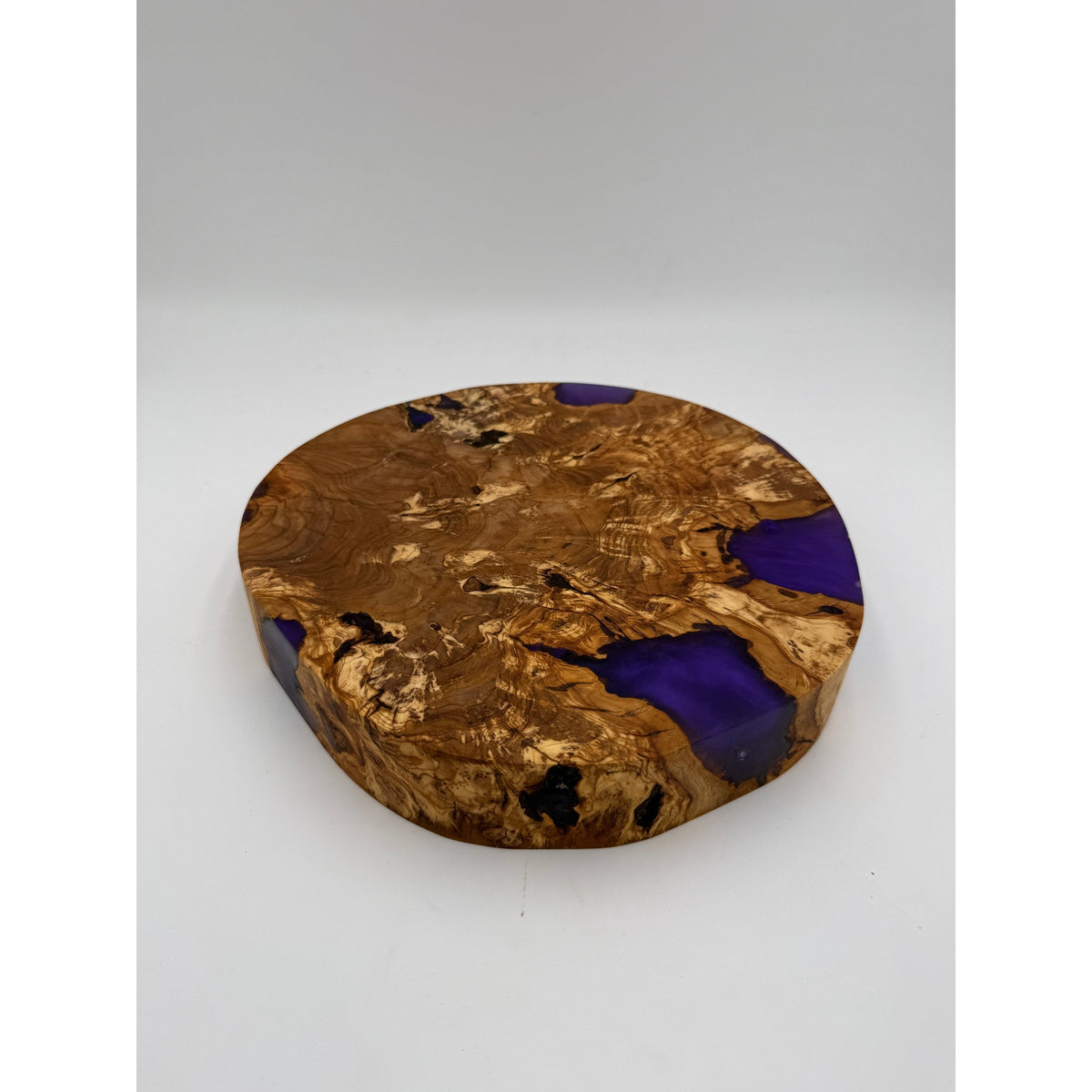 Olivewood Purple Epoxy Charcuterie Board, 11.5x2 Inch, Hand Crafted, One of a Kind, SKU 1557