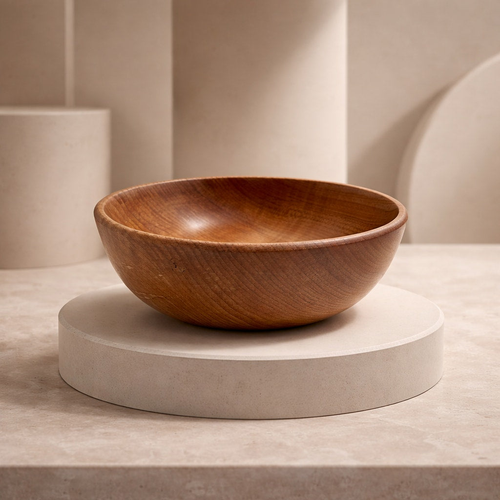Hand Turned Figured Maple Wood Bowl 7.75 x 3.25, handmade kitchenware, salad serving bowl, food safe finish, decorative center bowl, unique