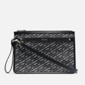 Versace La Greca Leather Messenger Bag Black Grey - New