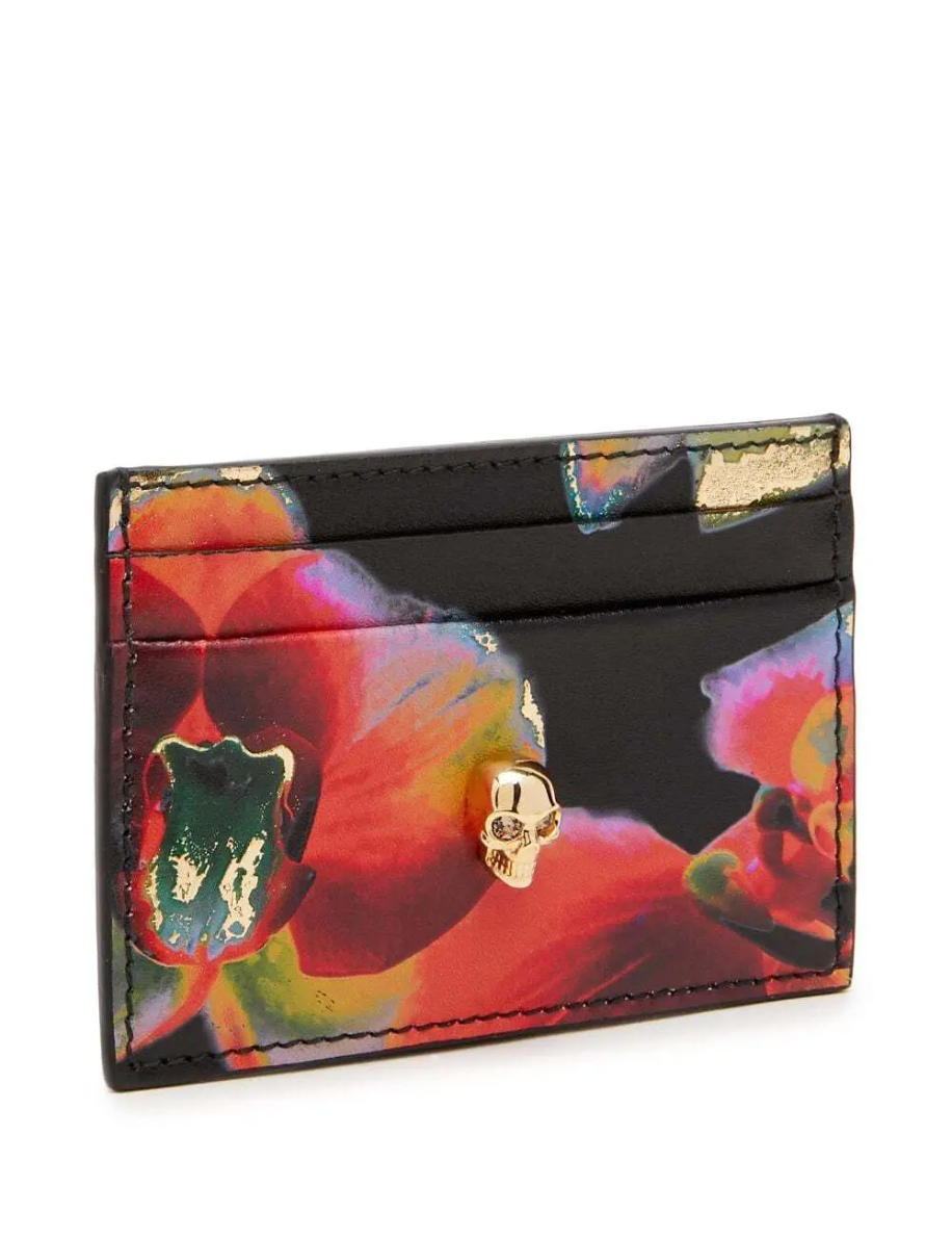 7401 - Alexander McQueen Solarised Orchid Skull Cardholder - New in Box