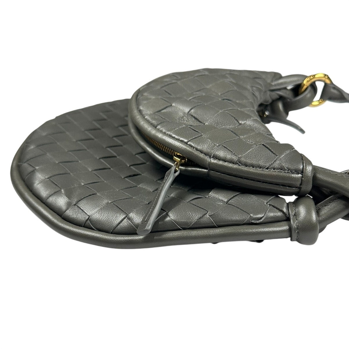 Bottega Veneta Gemelli Small Shoulder Bag Gray Intrecciato NWT