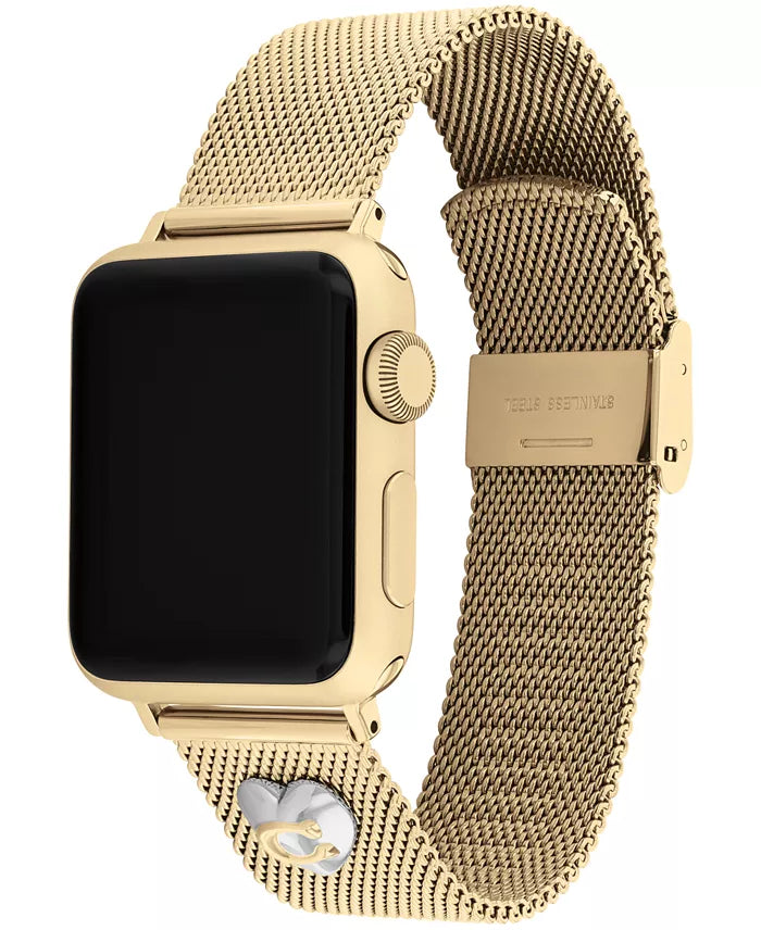 COACH Gold-Tone Stainless Steel Mesh Bracelet for 38, 40, 41mm Apple Watch