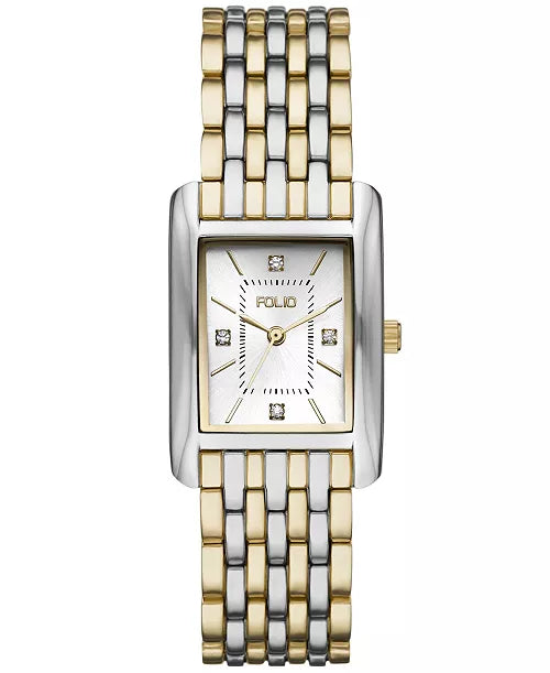 Folio Women's Three Hand Two-Tone Alloy Watch 25mm