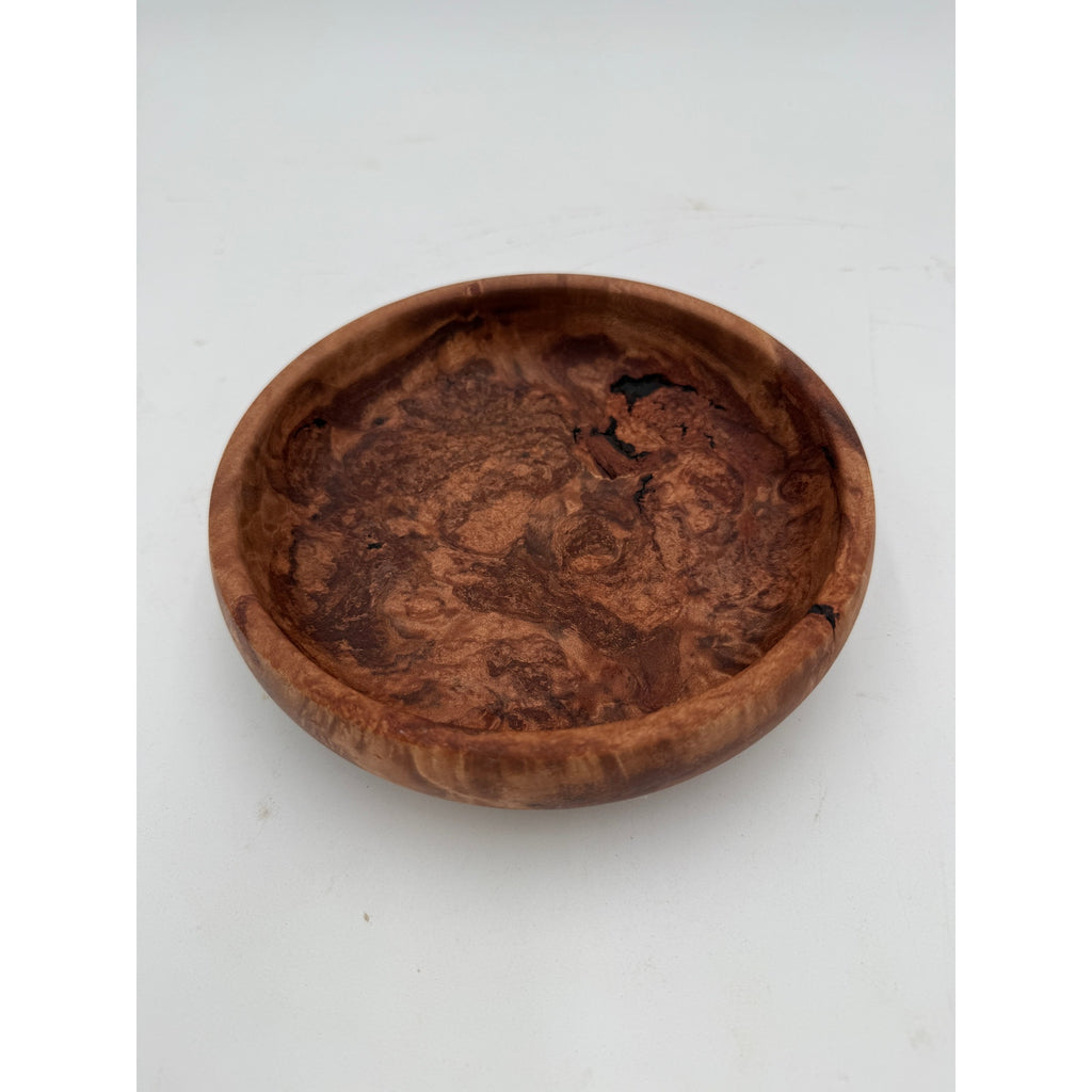 Lamtoro Burl Hand Turned Wood Bowl, 7x2 size, food safe finish, small catchall dish, artisan made, one of a kind